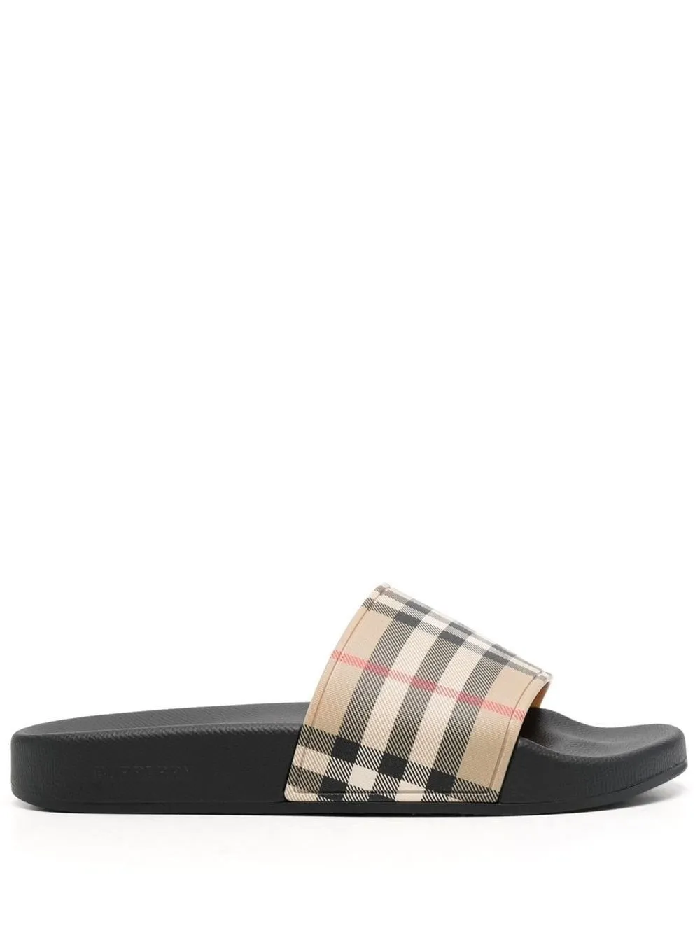 Shop Burberry Vintage Check Slides In Neutrals