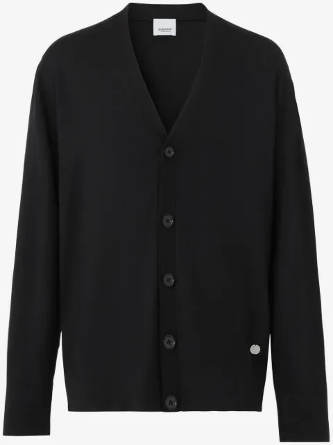 Burberry monogram motif V-neck cardigan