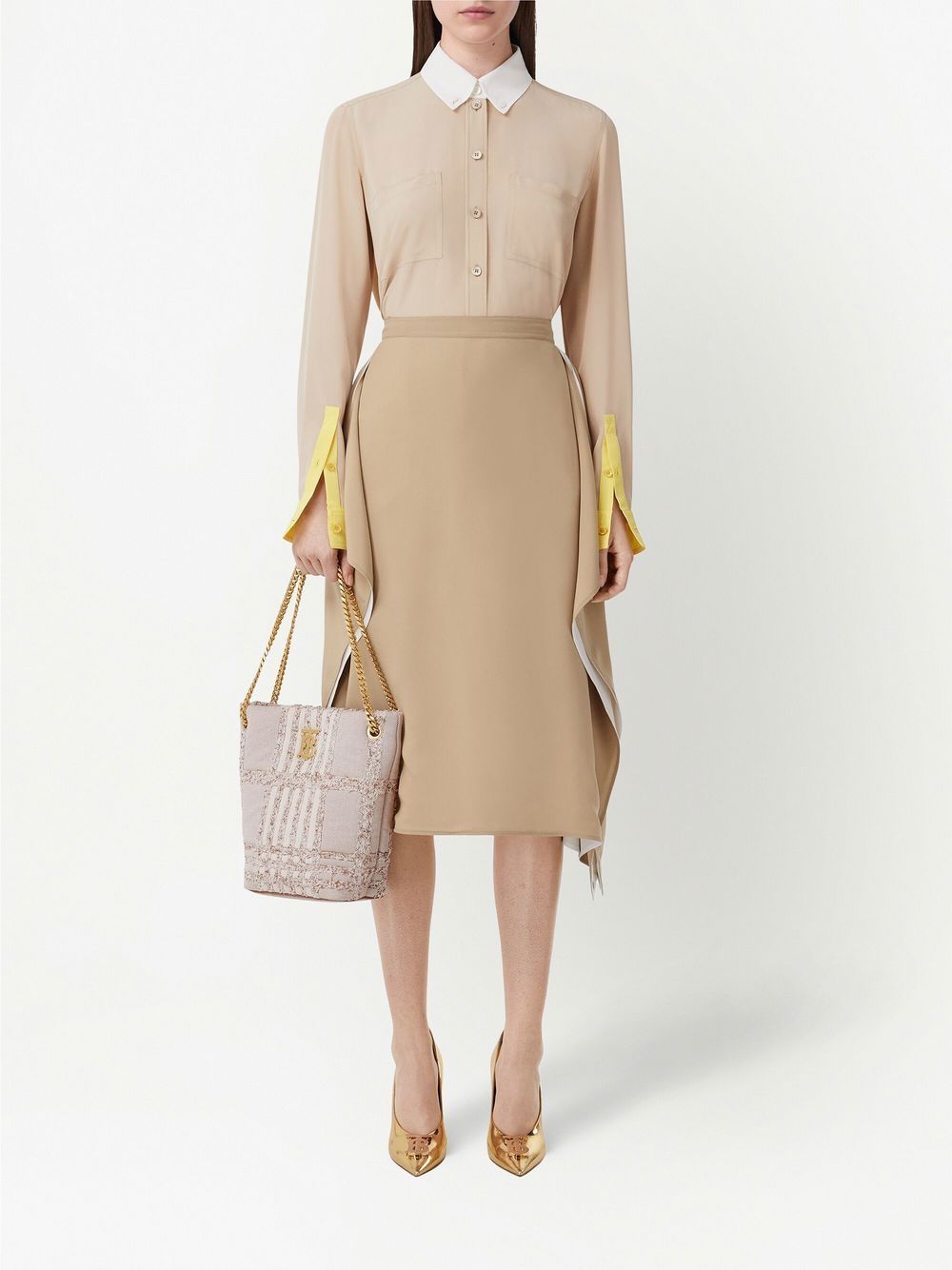 Burberry Lola geruite bucket-tas - Beige