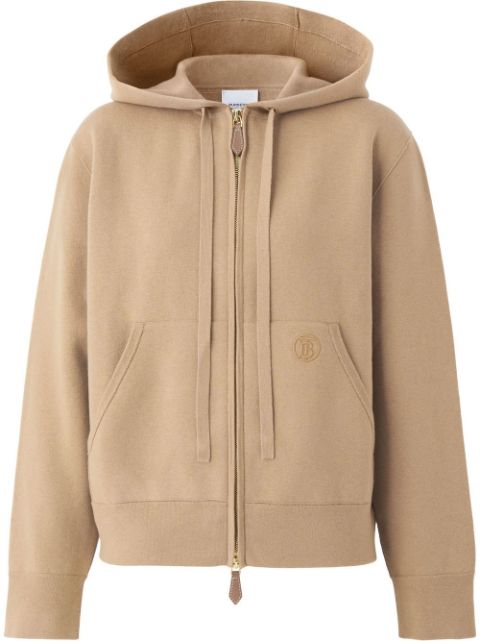 Burberry embroidered-monogram hoodie Women