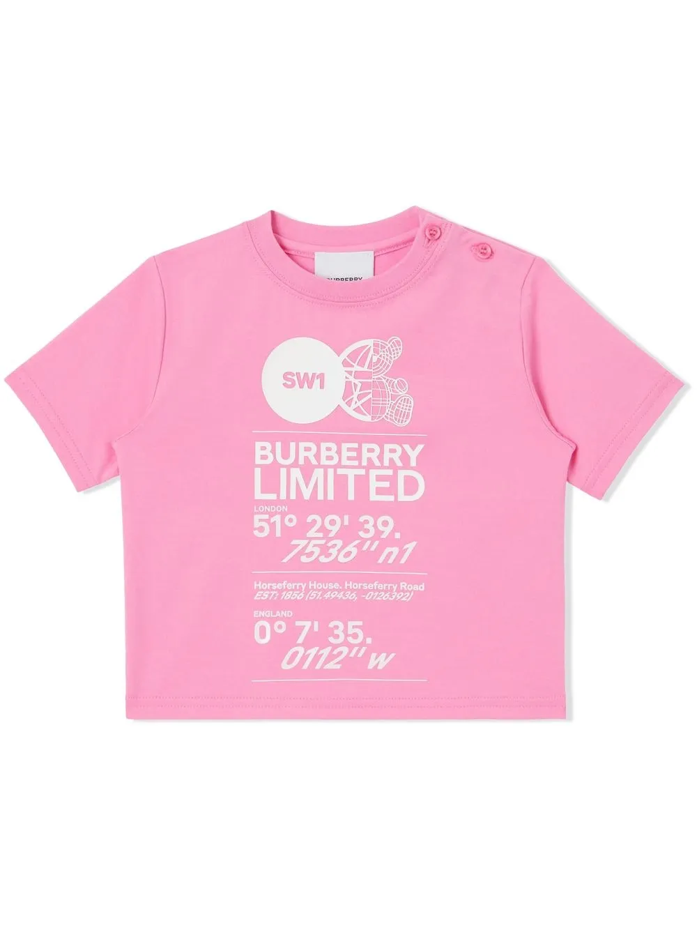 

Burberry Kids playera con estampado de montaje - Rosado
