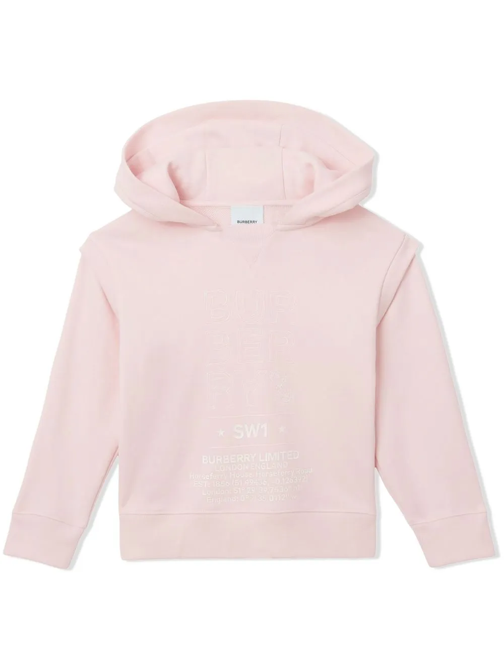 

Burberry Kids hoodie con logo - Rosado