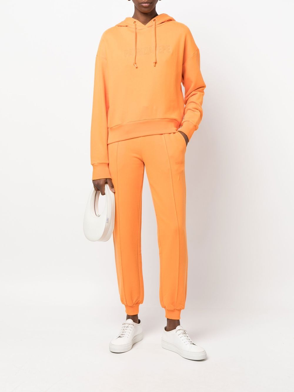 Patrizia Pepe Hoodie met geborduurd logo - Oranje