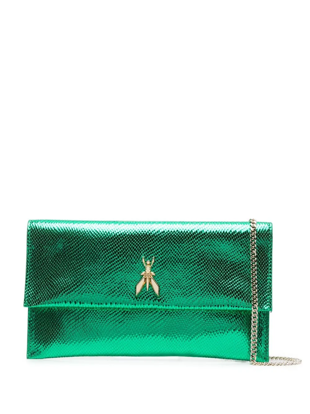 

Patrizia Pepe snakeskin-effect clutch bag - Green