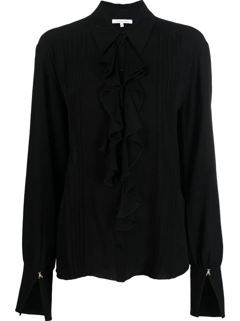 

Patrizia Pepe blusa con ribete de volantes - Negro