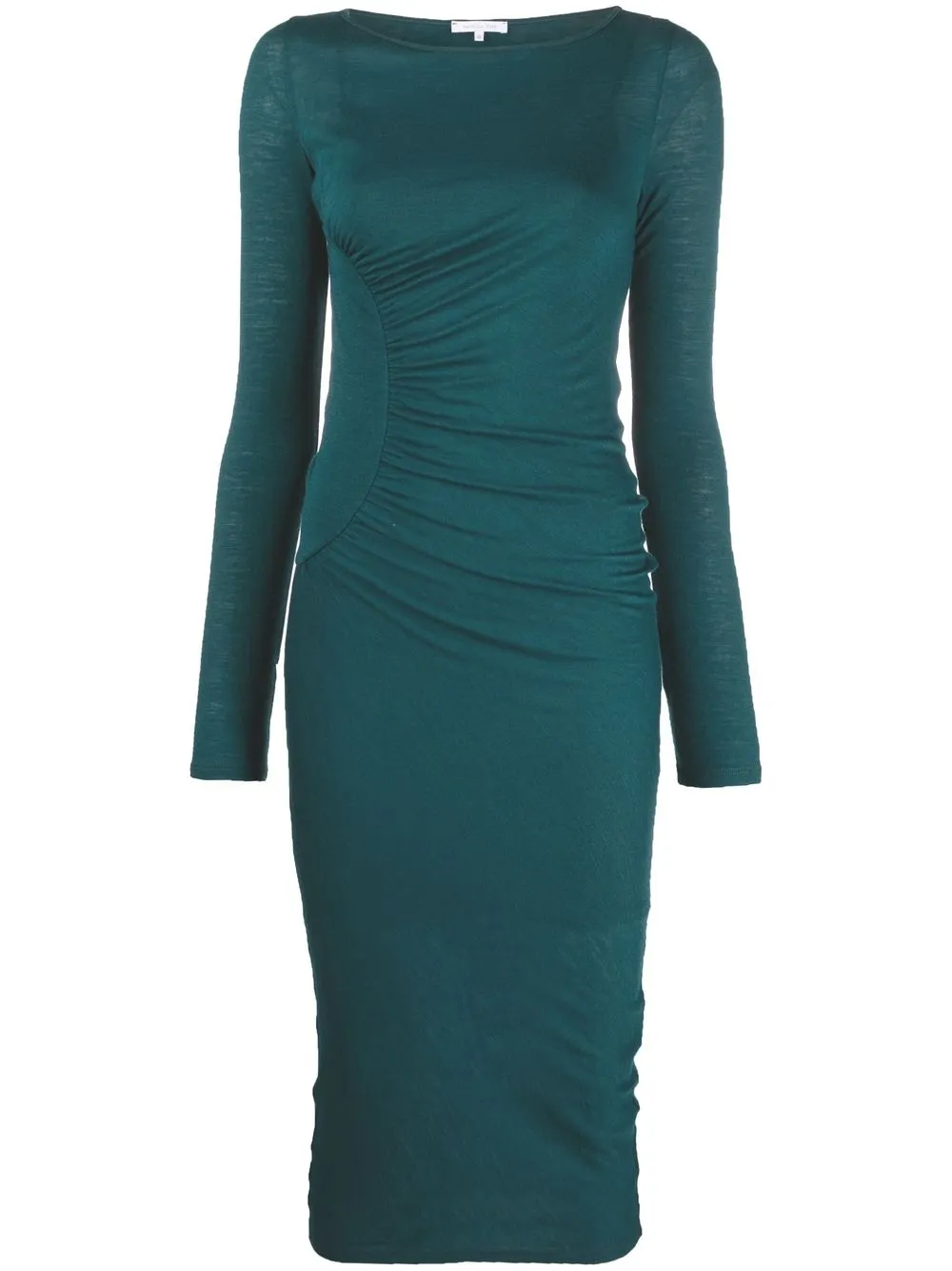 

Patrizia Pepe vestido midi con detalle fruncido - Verde