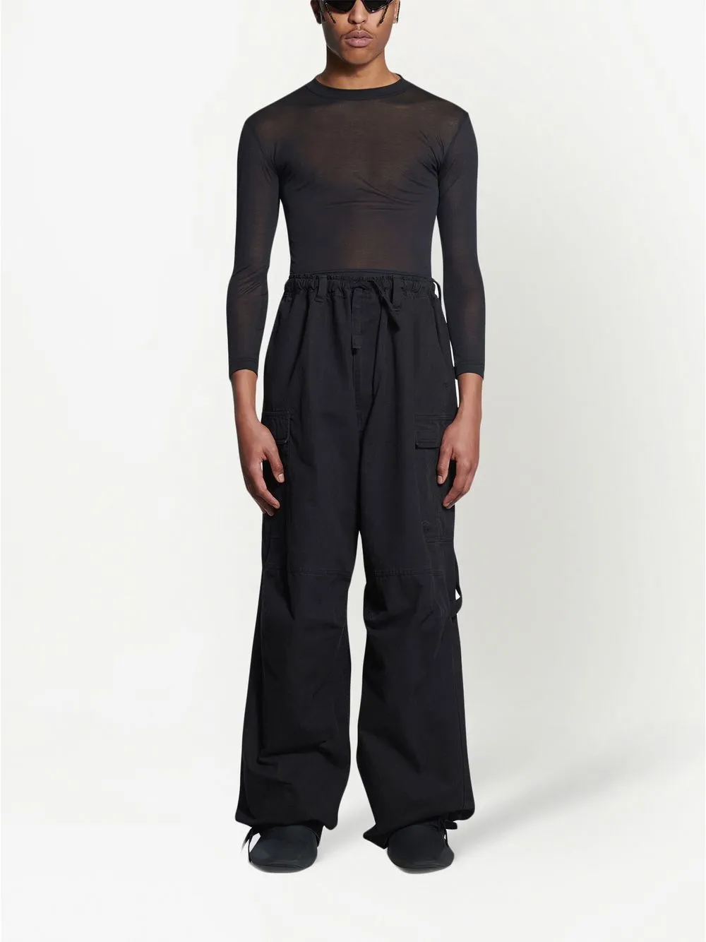 Balenciaga Semi-doorzichtig T-shirt - Zwart