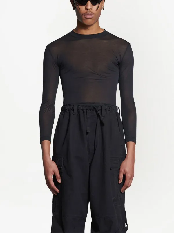 Sheer long sleeve t shirts clearance