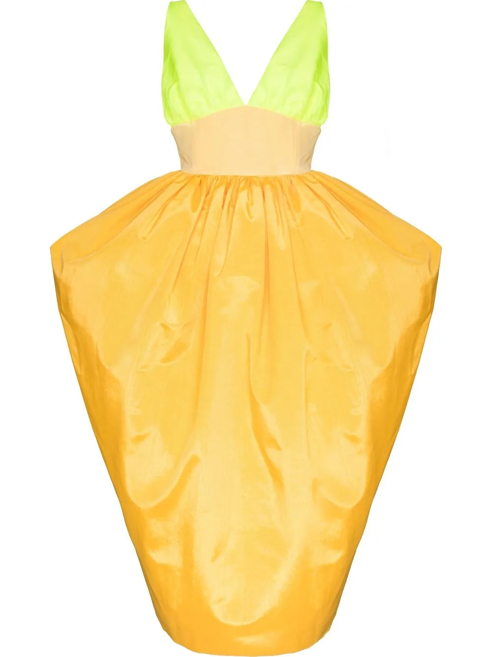 

Christopher John Rogers colour-block balloon gown - Orange