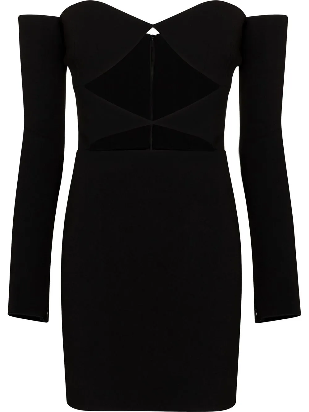 

Alex Perry vestido corto Hadley con aberturas - Negro