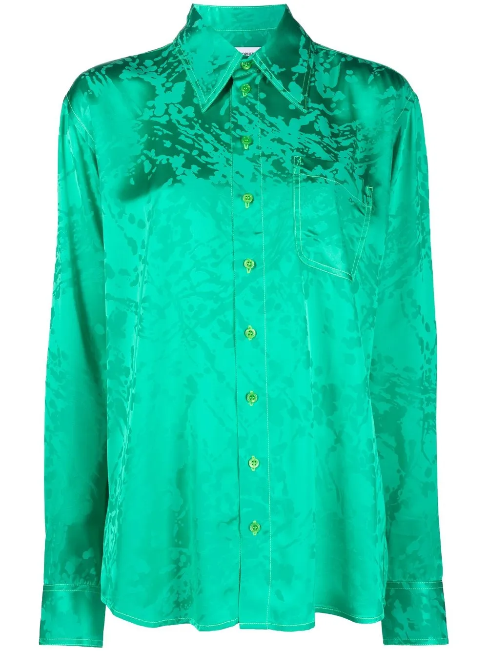 

Christopher John Rogers floral-jacquard shirt - Green