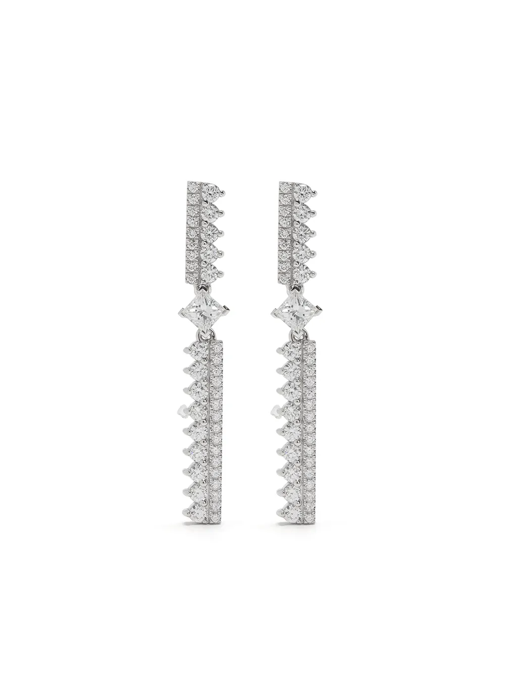

Nouvel Heritage aretes en oro blanco de 18kt con diamantes - Plateado