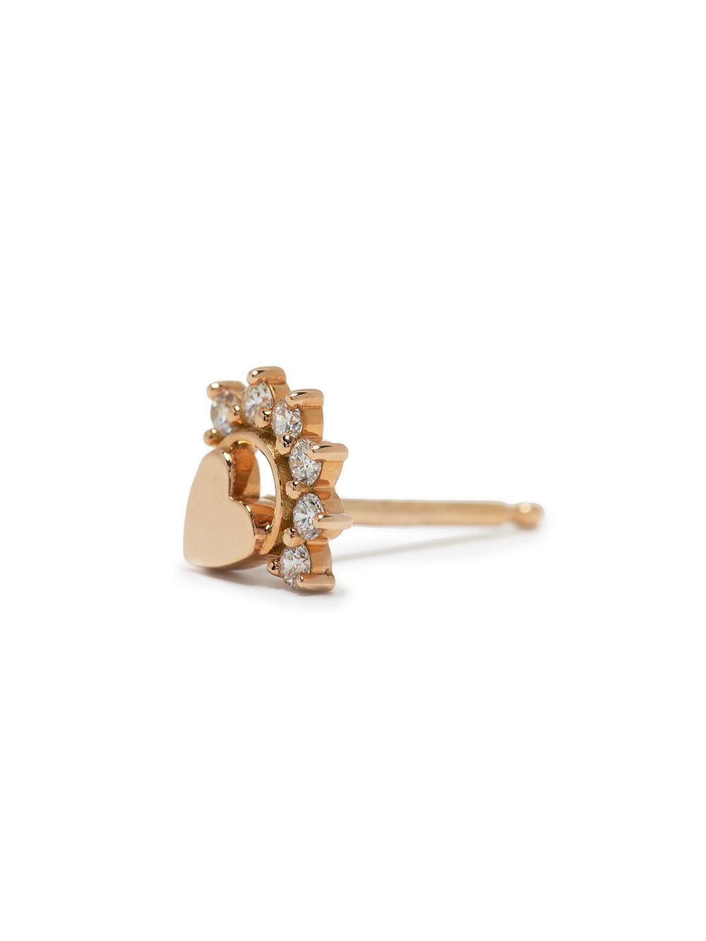 Shop Nouvel Heritage 18kt Rose Gold Mystic Love Diamond Stud Earrings