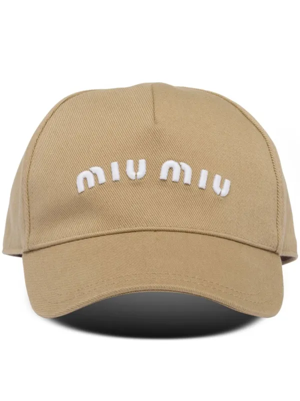 Miu Miu embroidered-logo Velvet Baseball Cap - Farfetch