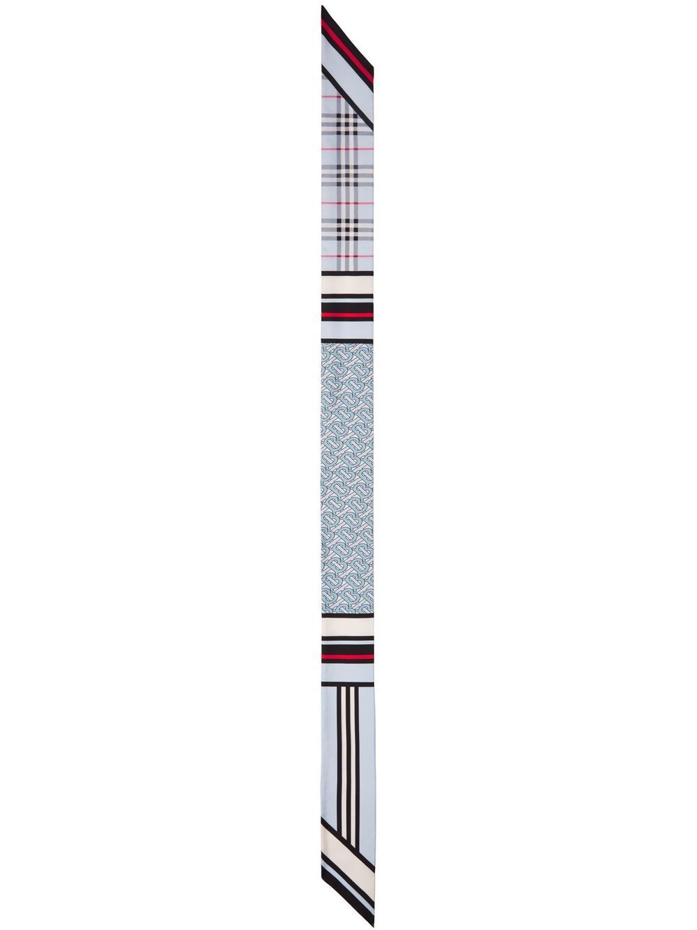 Burberry monogram check thin neck scarf Men