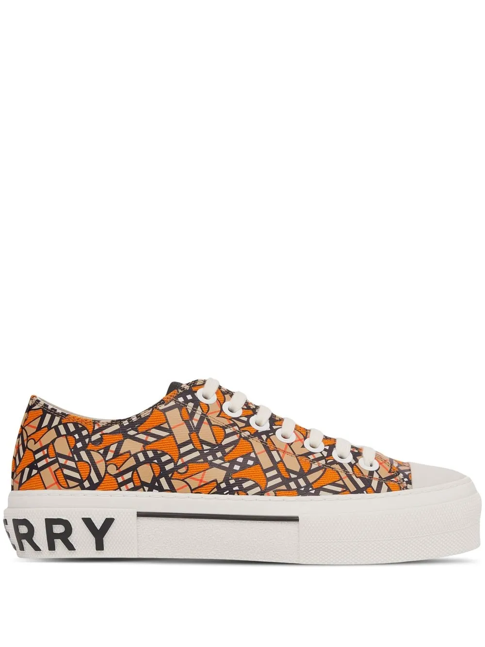 

Burberry tenis bajos con monograma estampado - Naranja