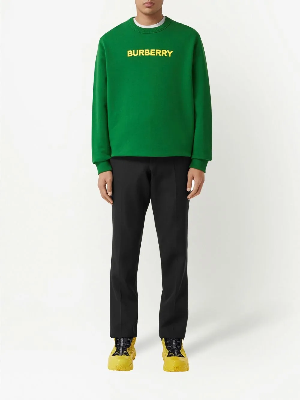 Burberry Burlow Brand-print Cotton-jersey Sweatshirt In Ivy Green