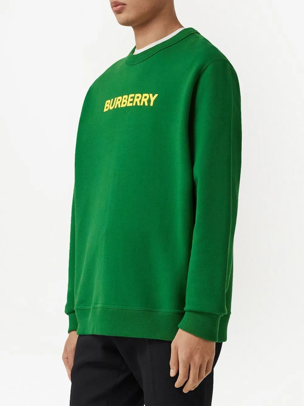 Burlow Brand-print Cotton-jersey Sweatshirt In Ivy Green