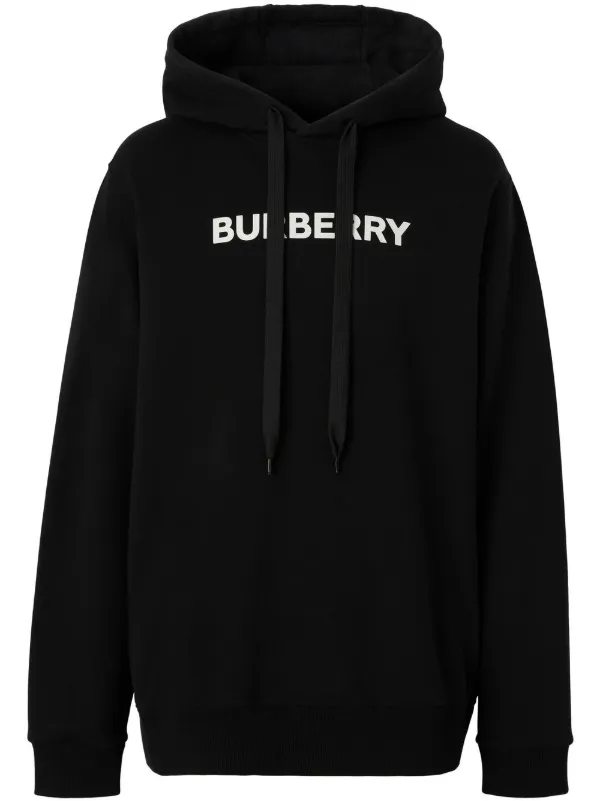 Burberry logo print Cotton Hoodie Farfetch