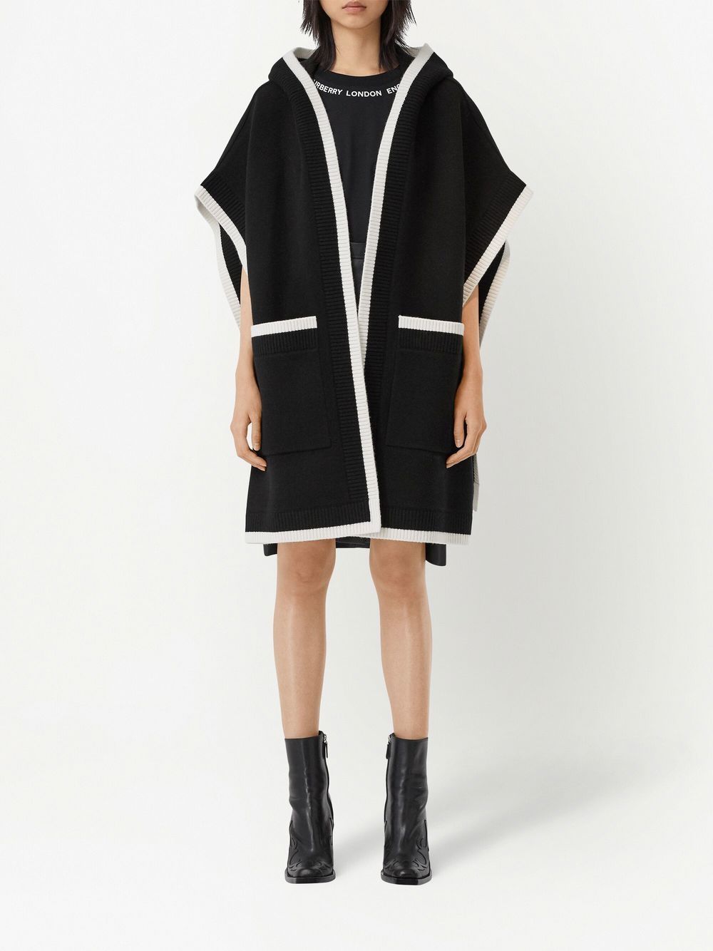 Burberry Cape met logo - Zwart