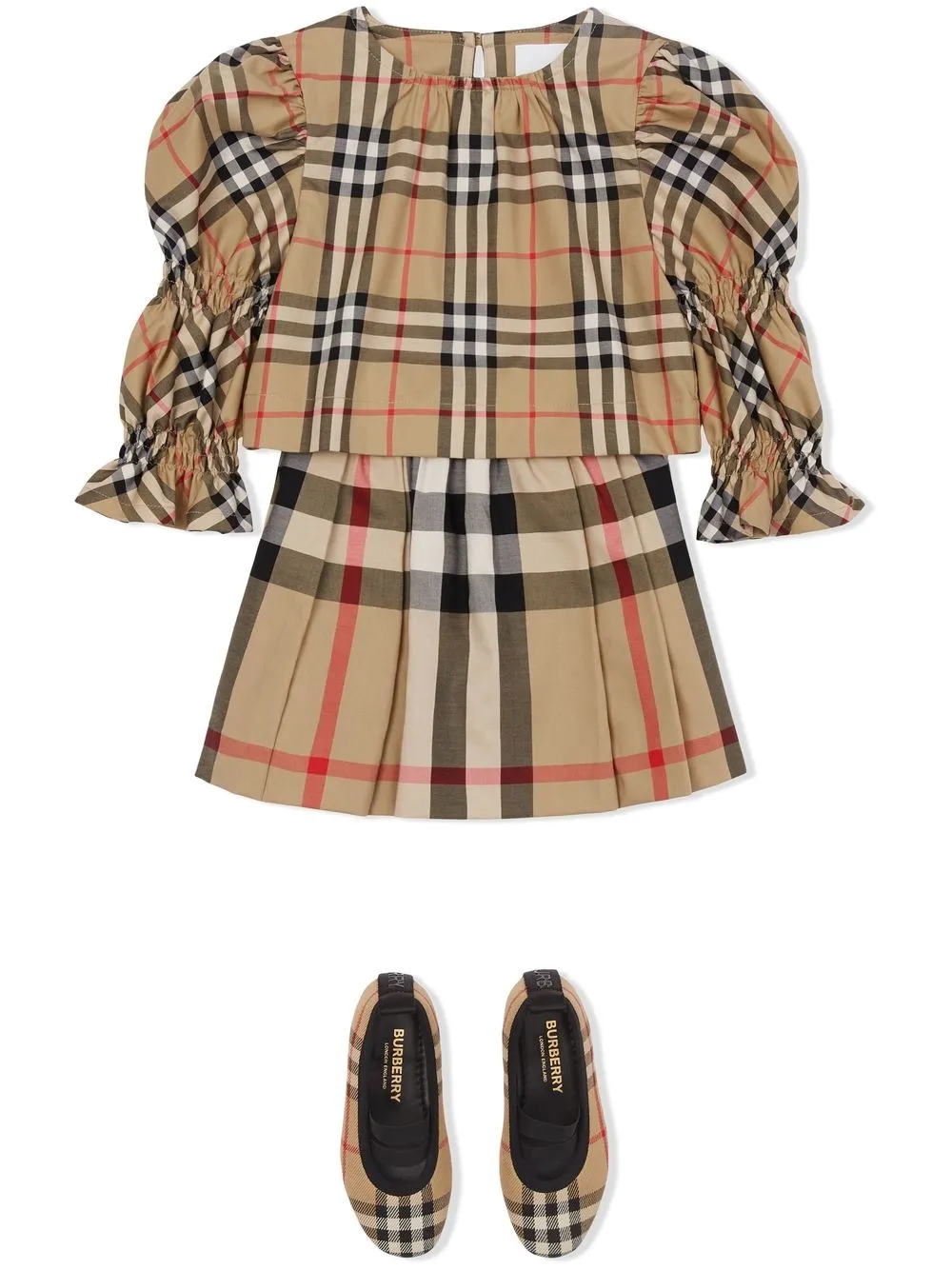 Burberry Kids Blouse met Vintage Check - Beige