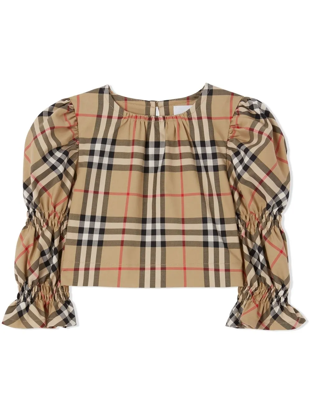 

Burberry Kids puff-sleeve Vintage Check blouse - Neutrals