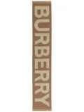 Burberry logo wool jacquard scarf - Brown