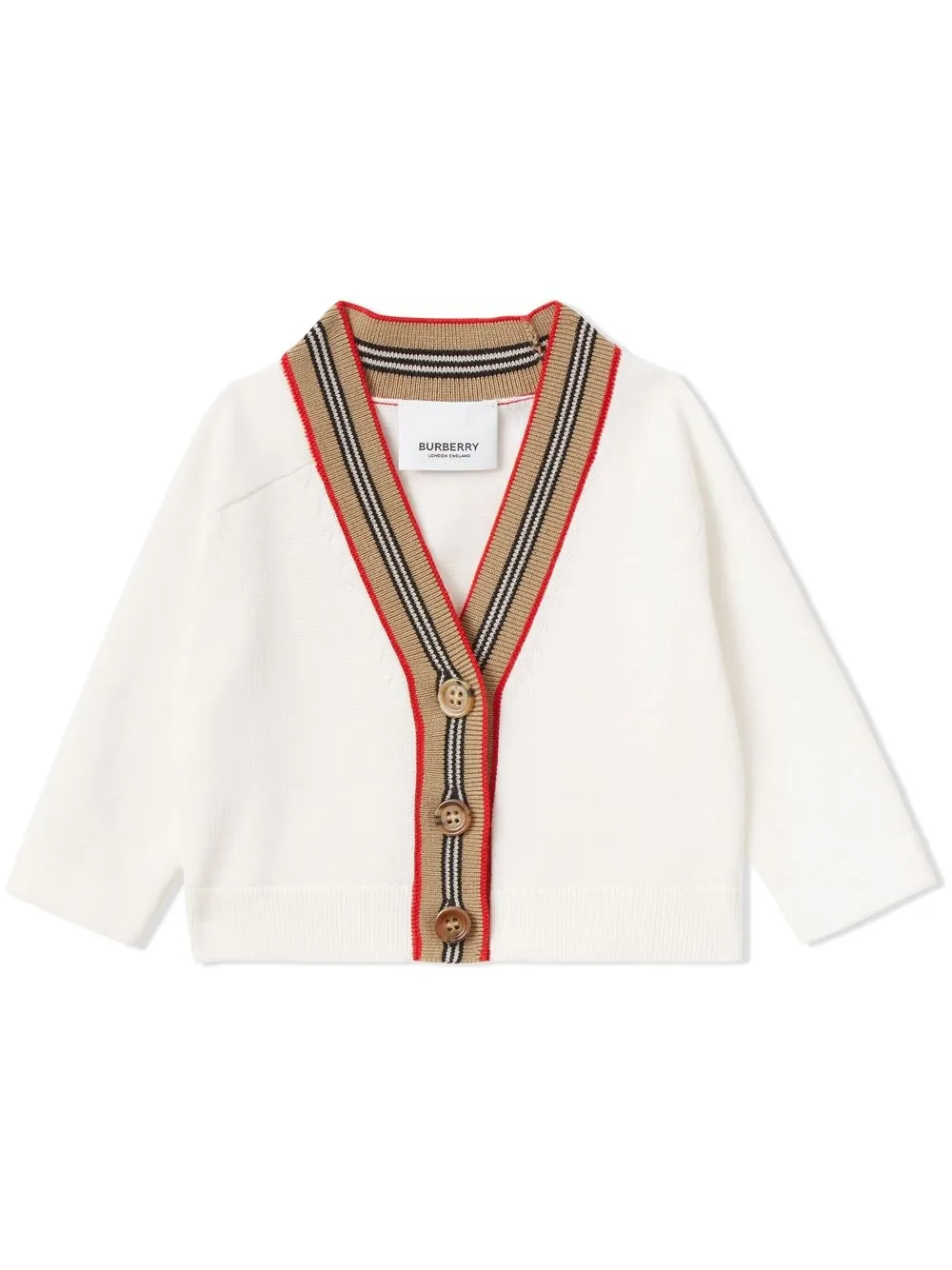 

Burberry Kids cárdigan con motivo Icon - Blanco