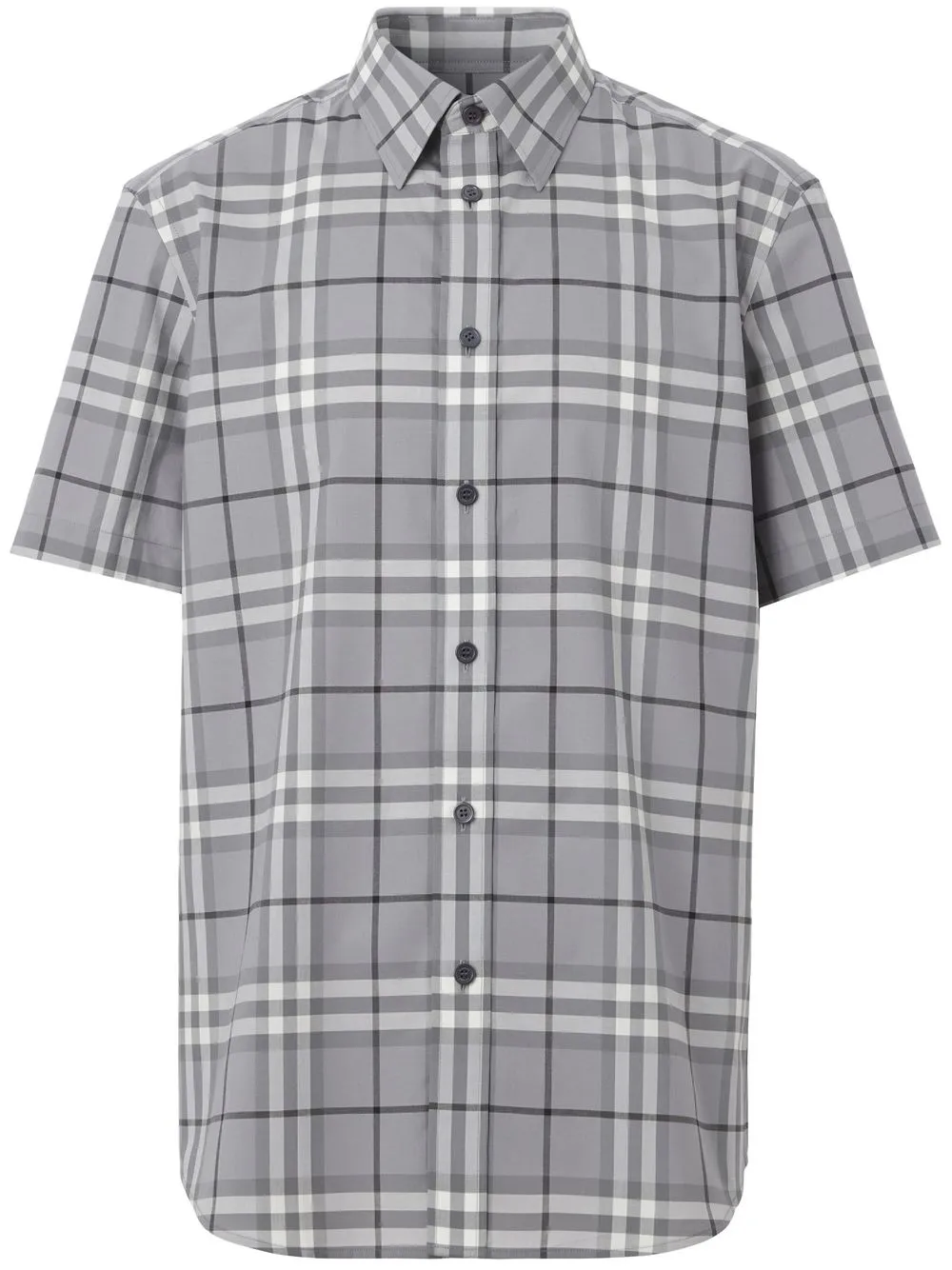

Burberry short-sleeve checked cotton shirt - Grey