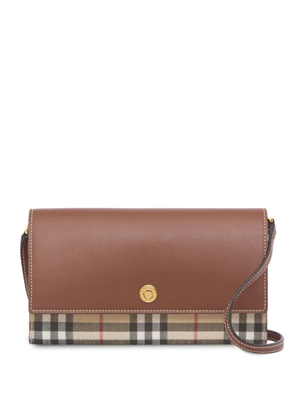 Burberry Check And Leather Wallet - Farfetch