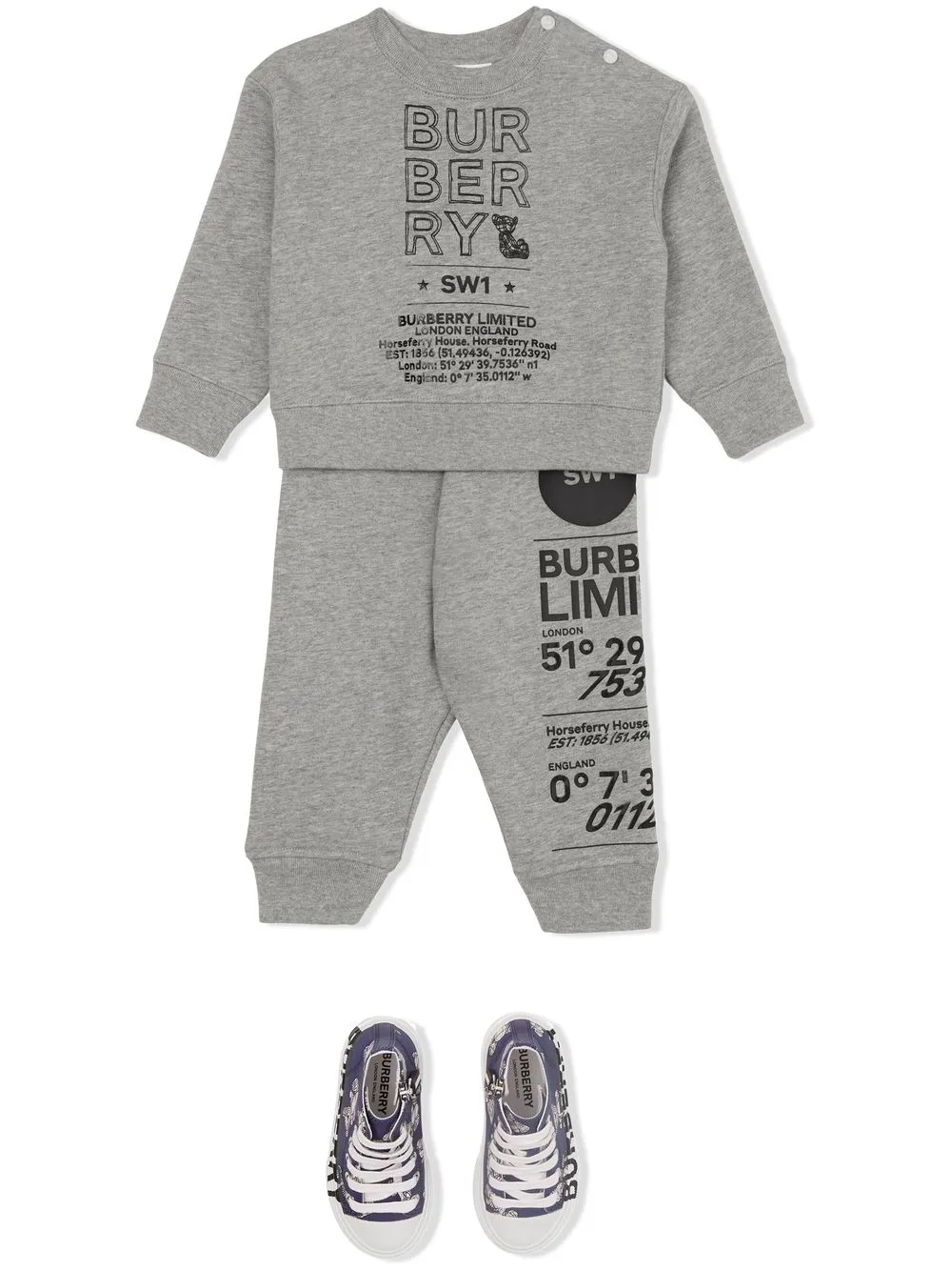 Burberry Kids Trainingsbroek met print - Grijs
