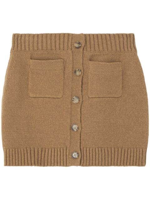 Burberry logo-embroidered knitted miniskirt Women