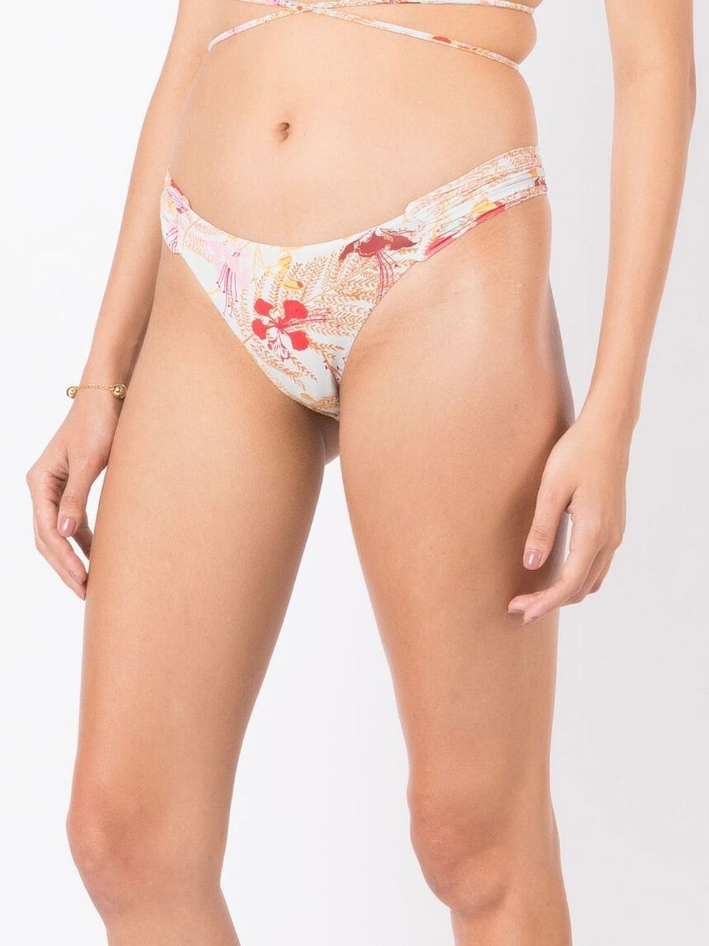 Shop Clube Bossa Ricy Floral-print Bikini Bottoms In Neutrals