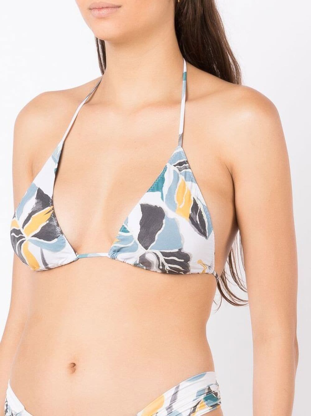 Shop Clube Bossa Ava Leaf-print Bikini-top In Blue