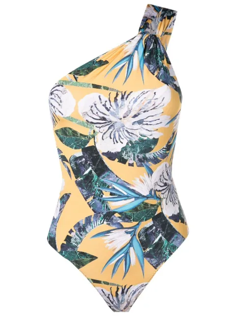 Clube Bossa asymmetric floral-print swimsuit