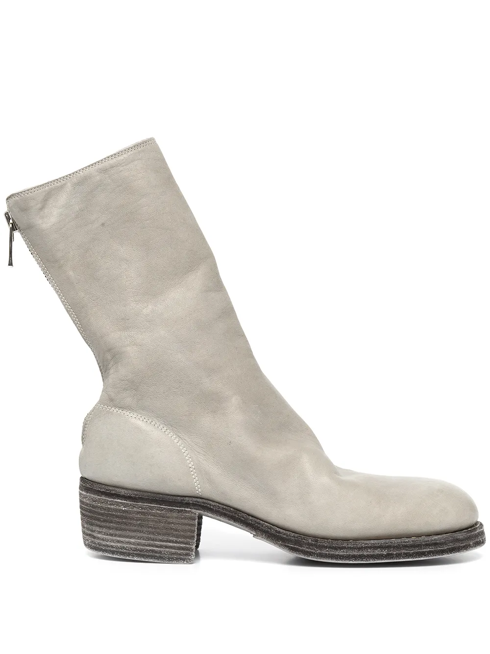 

Guidi zip-fastening leather ankle boots - Grey