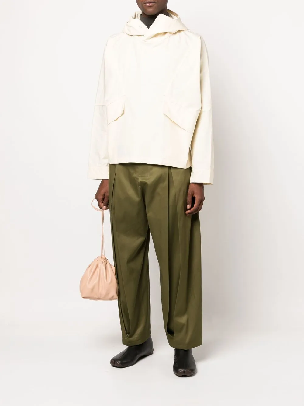 box-pleat wide-leg trousers