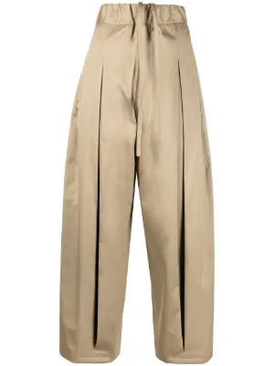 SAGE NATION box-pleat wide-leg Trousers | Neutrals | FARFETCH