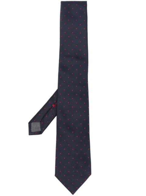 Brunello Cucinelli embroidered polka-dot pattern tie Men