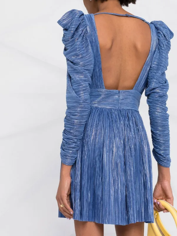 Sabina Musayev Pleated V-neck Dress 