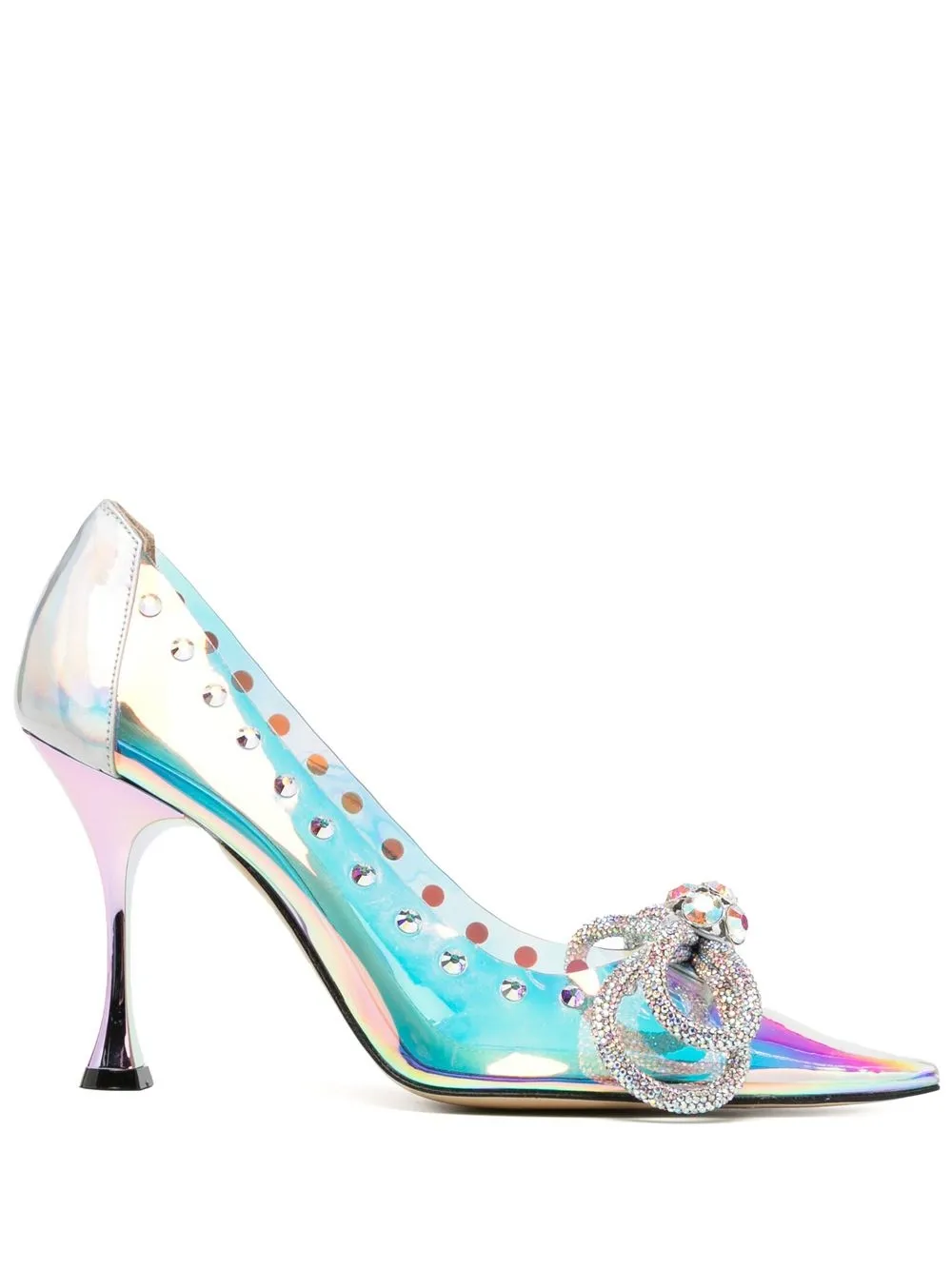 

MACH & MACH embellished double-bow 100mm pumps - Metallic