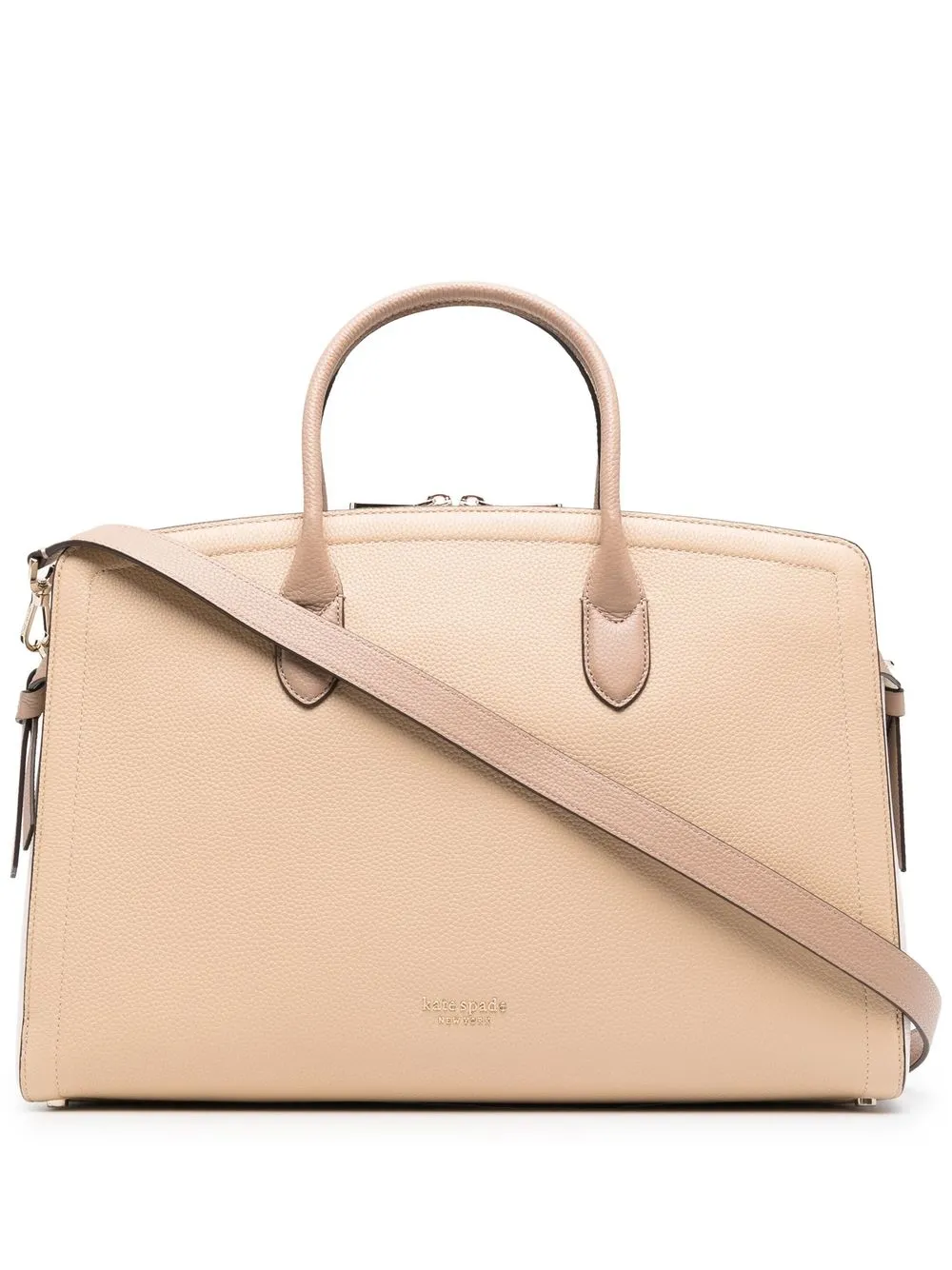 

Kate Spade engraved-logo leather tote - Neutrals