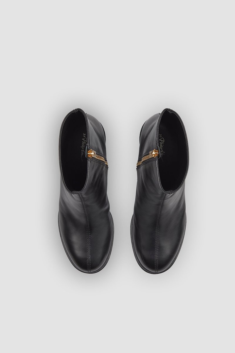 Naomi Platform Zip Up Mid Boot-black #1 Naomi Platform Zip Up Mid Boot, Naomi platform leather boots from 3.1 PHILLIP LIM featuring black, calf leather, polished finish, round toe, side zip fastening, platform sole, high block heel and mid-calf length.- 3