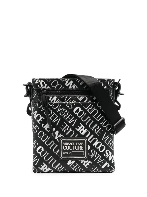 logo-print messenger bag