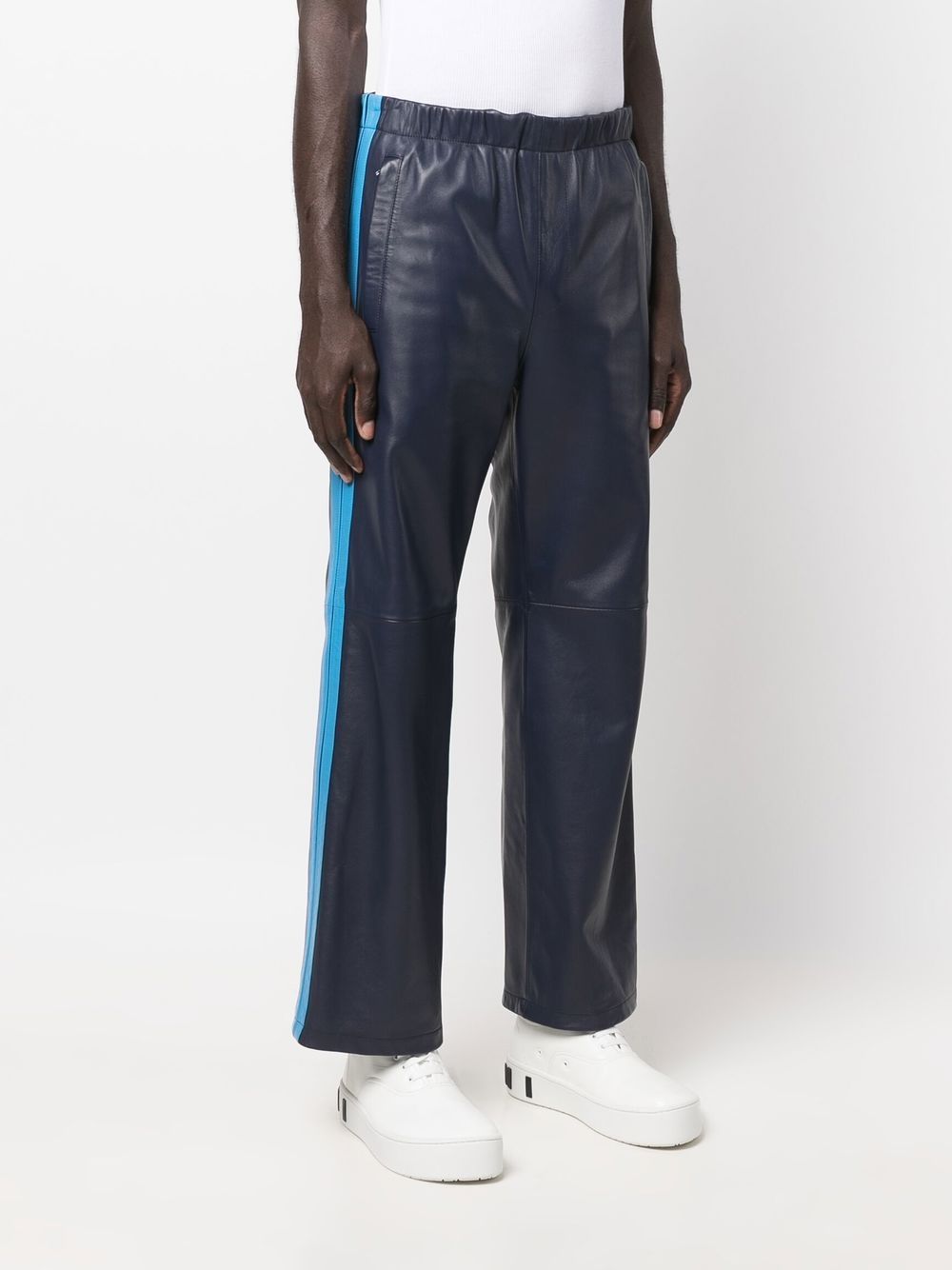 side-stripe leather trousers