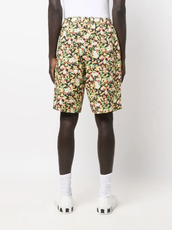 ショートパンツ Marni Floral Pattern High-Waisted Cotton Shorts Marni Floral graphic-print Swim Shorts | Green | FARFETCH