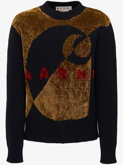 Marni pull à effet velours