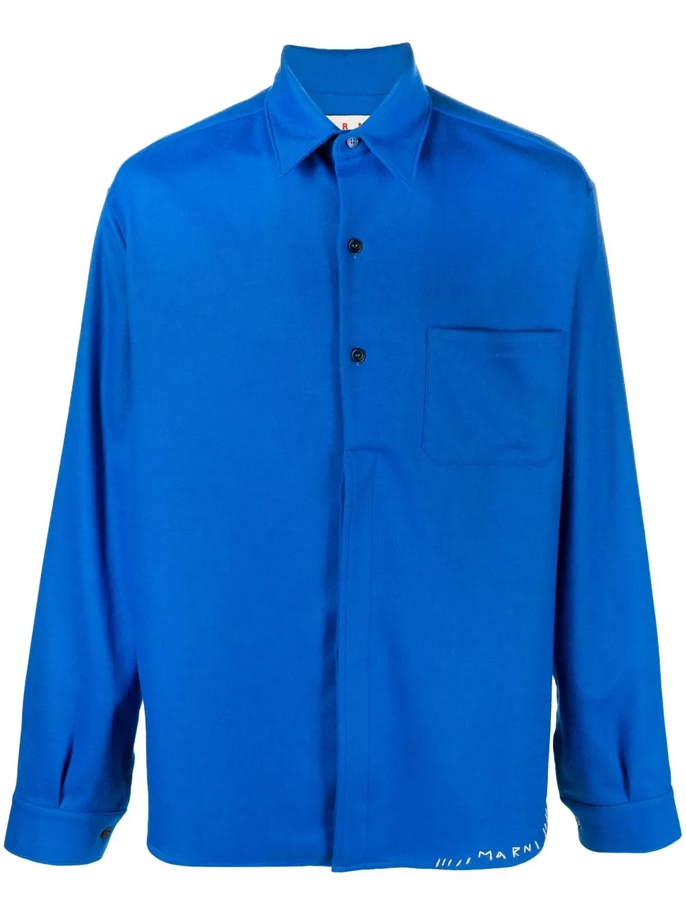 

Marni embroidered-logo long-sleeve shirt - Blue