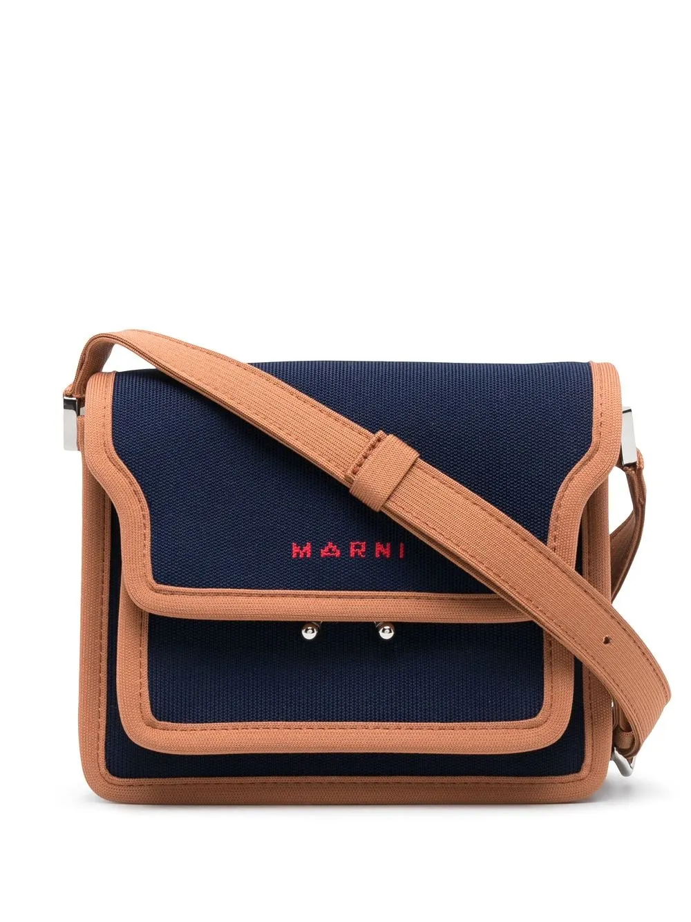 

Marni embroidered-logo square shoulder bag - Blue