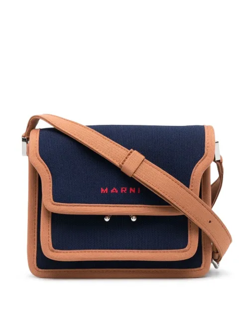 Marni logo刺绣方形单肩包 